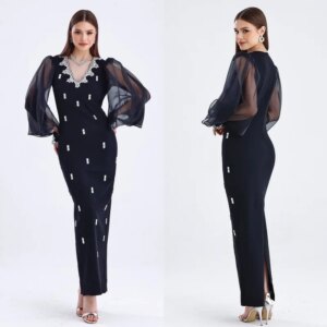 Little Daisy CustomizedPleat Rhinestone Straight V-neck Midi Dresses Bespoke Occasion Dresses High Quality Sizes Available