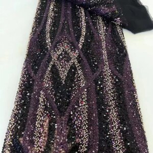 Black Gold African 3D Lace Fabric 2023 High Quality Nigerian Tulle Lace Fabric Sequins Groom Lace Fabric For Wedding Party Dress