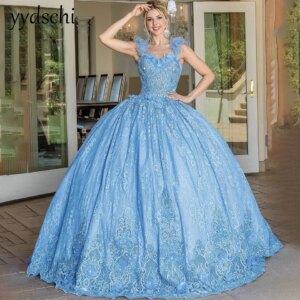 Customized 2025 Sweetheart Lace Quinceanera Dress For 15 Party Princess Appliques Tulle Birthday Party Dress Gradient Ball Gown