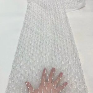 White Swiss Nigerian Africa Lace Fabric High Quality 2025 Wedding Luxury Evening Dresses Material French Beaded Lace Sewing