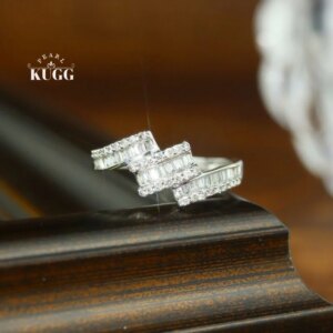 KUGG 100% 18K White Gold Rings Women 0.60carat Real Natural Diamond Engagement Ring Fashion Simple Style High Wedding Jewelry