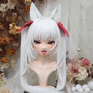 Customize Character Female/Girl Resin Kig Full Head With Lock Anime Cosplay Japanese Anime Kigurumi Mask