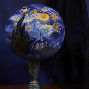 Women Starry Sky Warm Wool Felted Beret, Cute Wool Hats