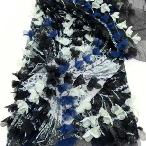 Beautiful Nigerian Sequins Party Lace African Beads Lace Fabric 2025 High Quality 5Yards African French Tulle Net Lace Fabric