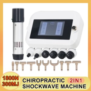 2IN1 Shockwave Therapy Machine Deep Muscle Massage ED Treatment 300MJ Electric Chiropractic Correction Spine Massager