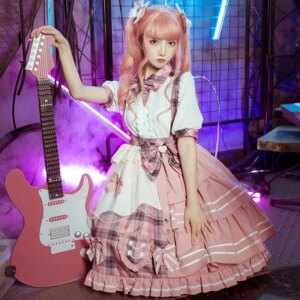 Original Lolita Dress Sweetheart Idol Song Dress back plaid sweet cute skirt suit dress