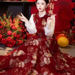 East Asian Banquet Party Toast Dress New Bridal Apparel Wedding Engagement Casual Dresses Wine Red Chinese Trend Cheongsam