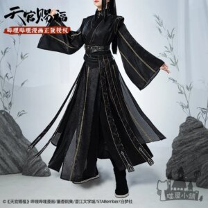 Anime Tian Guan Ci Fu Cosplay Costume Heaven Official’s Blessing Hexuan Cosplay Black Hanfu Chinese Ancient Costumes Outfit Wig