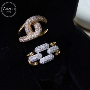 Aazuo Hot Sale Fine Jewelry18K Yellow Gold Real Diamonds Luxury Ring Gift for Woman Engagement Party Au750