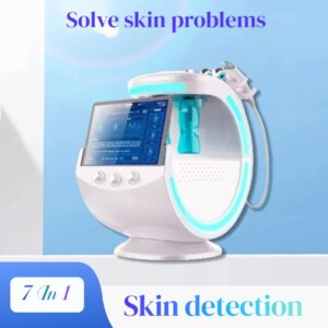 7-in-1 Ice Blue Beauty Multifunctional Project Ultrasonic Exfoliating Water Coagulation Skin Facial Care And Analysis Machine