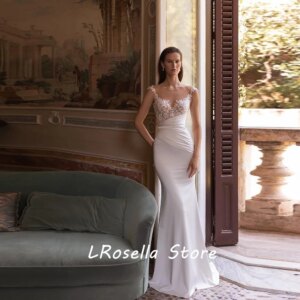 LRosella Wedding Dress Sweetheart Neckline Sexy Satin Sleeveless Floor-Length Elegant Exquisite Morden style Luxury فساتي2024