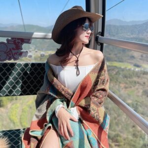 Men’s and women’s red belt outdoor leisure travel breathable shade sunscreen large eaves cool cowboy hats