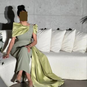 فساتين سهرة Customized A-Line Off-The-Shoulder Neckline Floor-Length Beadings Luxury Evening Dresses Zipper Up Elegant And Prett