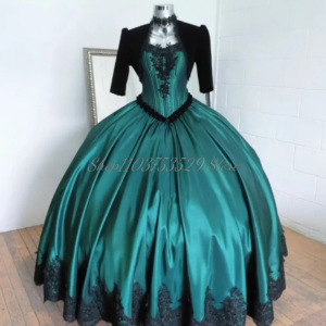 Lime Green Classic Victorian Prom Dress Gothic Appliqué Sequins Corset Pleated Lace Strap Jacket Princess Tutu Customised