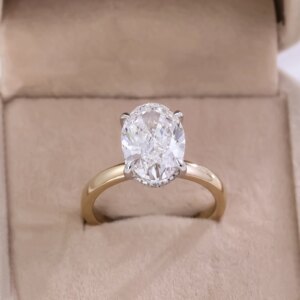 Provence Luxury Oval Cut Ring 14KGold IGI EF/VVS Lab Diamonds Ring for Women Double Colour Wedding Jewelry Personalized Custom