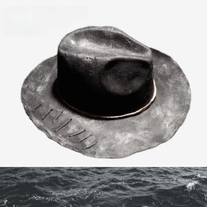 Personality hat Jazz Burn dark hand frosted made old winter woolen top