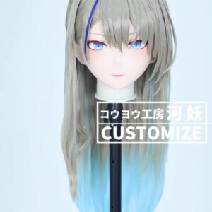C-422-28 Customize Full Head Resin Cartoon Cosplay Japanese Character Anime Role Play Crossdress Kigurumi Mask With Back Shell