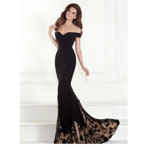 Black Elegant Evening dresses Women Fashion Sleeveless Wedding Prom Party Backless Trumpet Floor length Wedding Party Gowns