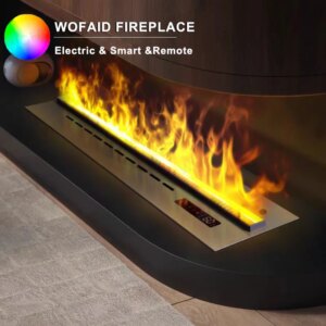 Portable Electric Fireplace with Mist & 128 Flame Colors Vapor Fireplace Overheat Protection, Perfect for Bedroom/Office