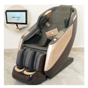 2024 Smart Heat Massage Chairs 4d zero Gravity Luxury Leather American Furniture Brown Massage Chairs Full Body