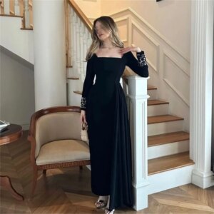 ROYET Elegant Classic Luxury Crystals Strapless Long Sleeve Evening Dress Mermaid Ankle Length Formal Prom Gown Customized 2025