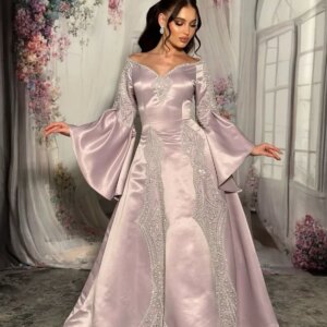 Customized Bead Vestidos Para Bodas Mujer Invitada Dress For Women Prom Dresses Robes De Soirée Evening Dress Elegant F