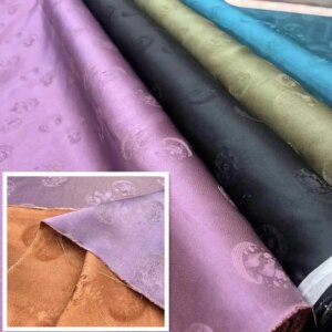Double-Sided Real Silk Fabric Satin 24Momme Chinese Style Chinese Jacquard Silkworm