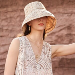 New curly-rimmed sunshade fisherman hat for women with large eaves and foldable