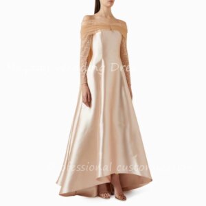 Heyday Pretty Dress Customized Ruched Off-the-shoulder Satin Sequined Formal Evening Dress Floor Length Party Dress For Women