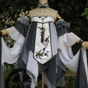 Ancient Costume Koi Fish Cos Cosplay Halloween Black And White Gradient Dance Clothes