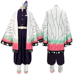 YI01 HOLOUN Anime Kochou Shinobu Cosplay Costume Wig Embroidery Purple Top Pants Haori Belt Butterfly Cos Halloween ChristmJk8*@
