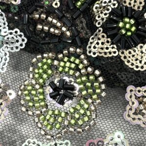 Multicolor flower sequin bead embroidery fabric Couture dress fashion children’s