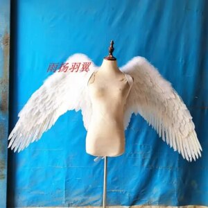Hot Selling Role-playing Accessories Halloween Wings Props White Children’s Adult Angel Feather Wings
