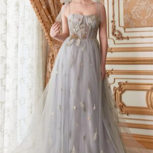 Charming Strappy Shoulder A-Line Prom Dress 2024 Classic Tulle Print Evening Dresses Simple Floor-Length Gown Vestidos De Novia