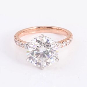 Provence 10K/14K/18K/PT950 Moissanite Anniversary Rings for Women Round Cut D Color  VVS1 Class Wedding Rings GRA Certificate