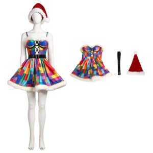 Christmas Female Role-Playing Costume Gorgeous Christmas Dress Red Santa Claus Hat New Party Uniform