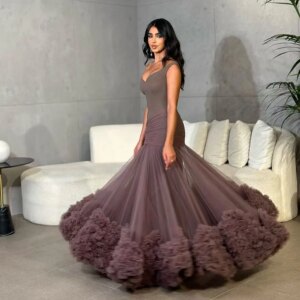 Newest Elegant V-Neck Prom Dress for Women Sleeveless Sweetheart Sexy Cocktail Dress Vestidos De Gala Evening Dress Party Gowns