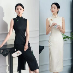Fashion Improvement New Chinese Style Imitation Acetate Jacquard Long Sleeveless Cheongsam Qi Pao Spring/Summer Dress