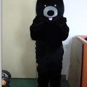 New Adult Hot Sale LOVE black bear Mascot Costume Christmas Fancy Dress Halloween Mascot Costume Free Ship