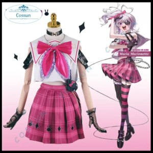 Maria Marionette Cosplay Costumes Vtuber Nijisanji Cosplay Suit Women Cute Sailor Dress Party Clothing Halloween Uniforms