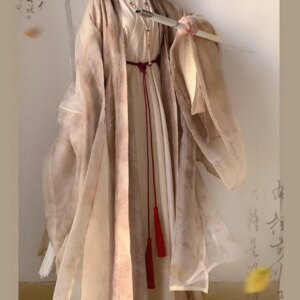 Hanfu woman Wei Jin wind flowing super Xianqi cross collar ruqun double-layer big sleeve shirt cross collar ancient suit