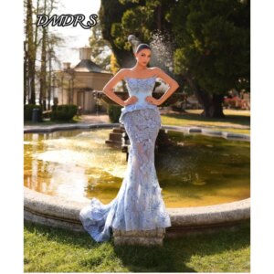 Graceful Strapless Prom Dress 2025 Elegant Beaded Party Dress Luxurious A-line Floor-Length Evening Gowns Customized