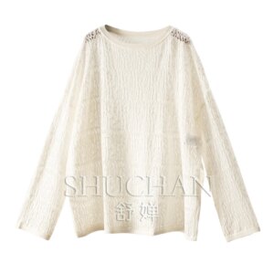 High Quality Hollow Out Round Neck Long-sleeved Knitted Sweater Women Summer Thin 2025 Casacos De Inverno Feminino