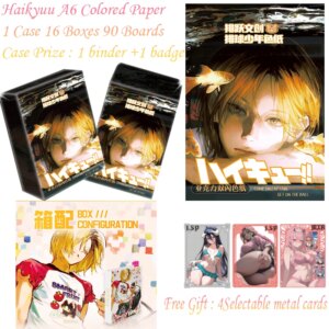 Haikyuu A6 Colored Papaer Junkyard Showdown Hinata Shoyo Kageyama Tobio Tsukishima Anime Character Collection Cards Toys Gifts