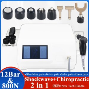 New 2 IN 1 Professional Pneumatic ShockwaveTherapy Machine 12Bar For ED Treatment Pain Relief Body Massage Relaxation Massager