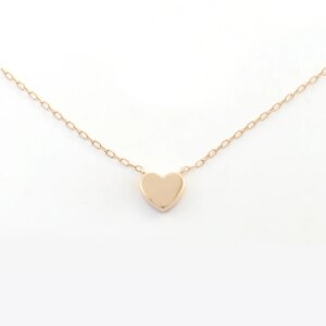 Provence Heart Pendant Necklace 14K Solid Gold Minimalist Heart Shaped Charm Dainty and Cute  Anniversary Gift for Her Custom