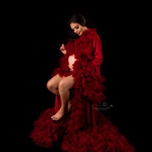 Don&Judy Puffy Ruffles Tulle Maternity Dresses Photoshoot Gowns Baby Shower Dress Bridal Lingerie Robe Vestidos Para Embarazadas