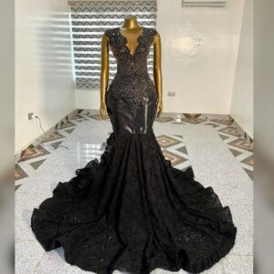 Custmsized African Evening Dresses Sexy Mermaid High Neck Crystals Black Girls Sparkly Sequined Prom Gala Gowns customsized