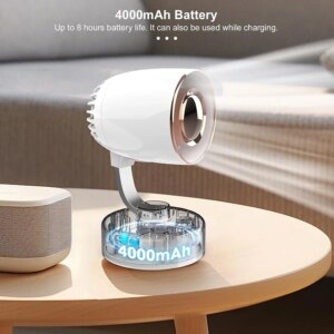 4000mAh Portable Ultra-quiet Desktop Small Fan 4 Speed Adjustable Is Very Suitable For Home Bedroom Office Dormitory Travel