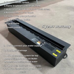 5 Years Warranty Length 3D mist fire vapor electric fireplace 3d water steam 1200 mm